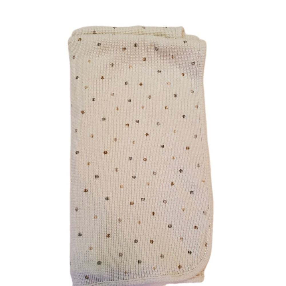 Just‎ Born Baby Blanket Thermal Waffle Weave Polka Dot Infant